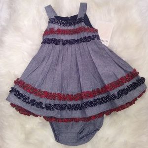 Bonnie Baby blue chambray  and plaid dress